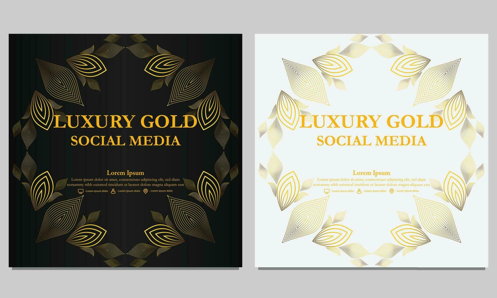 luxury elegant golden floral social media template. vector