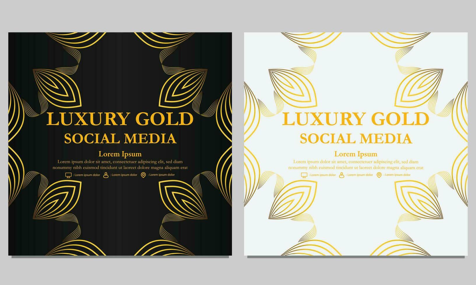 luxury elegant golden floral social media template. vector