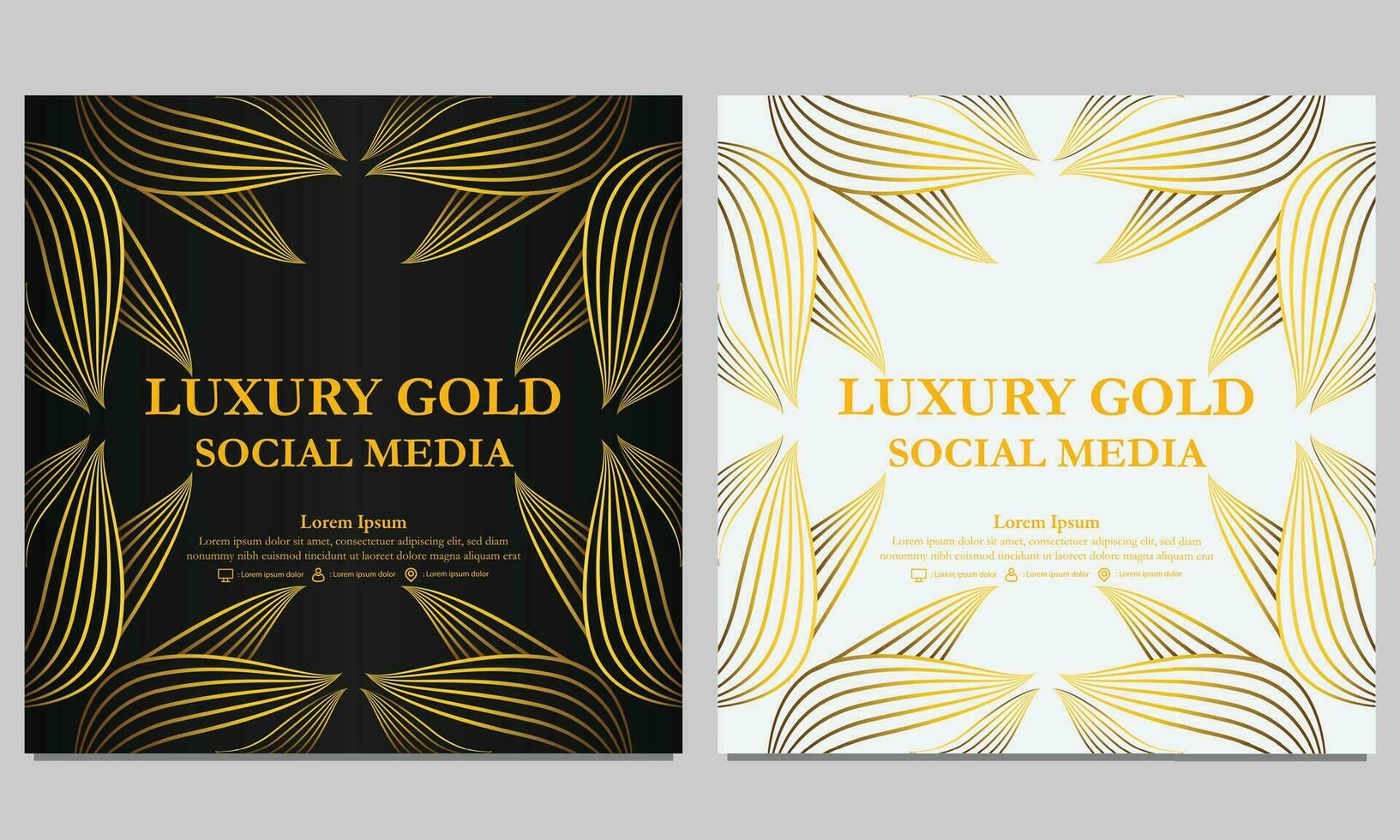 elegant golden floral social media template. suitable for social media post, web banner, cover and card vector