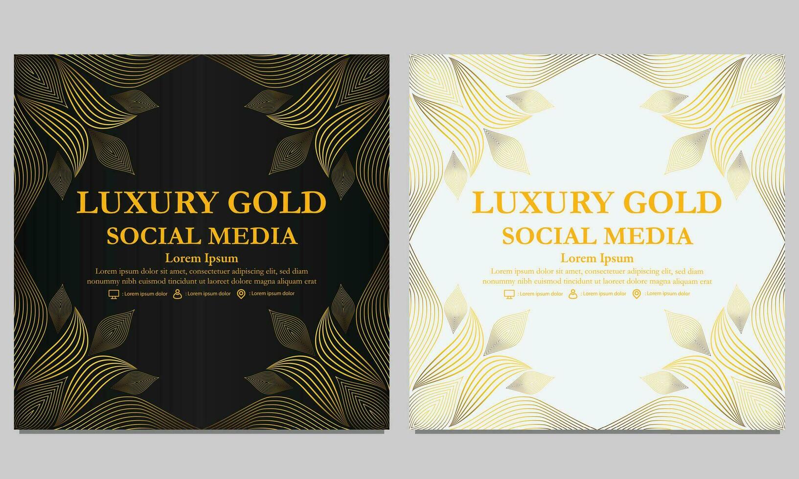 elegant golden floral social media template. suitable for social media post, web banner, cover and card vector