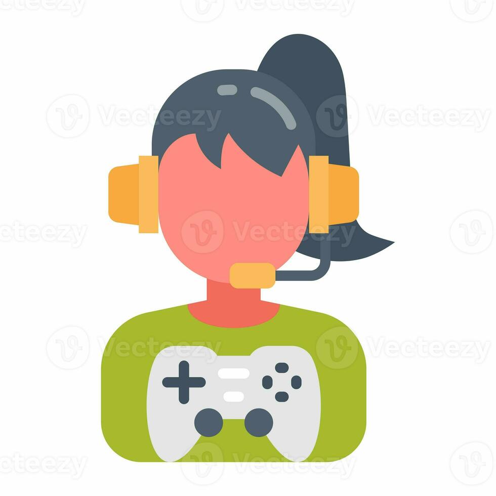 Gamer icon in vector. Illustration photo