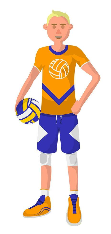 profesional vóleibol jugador, hombre en uniforme vector