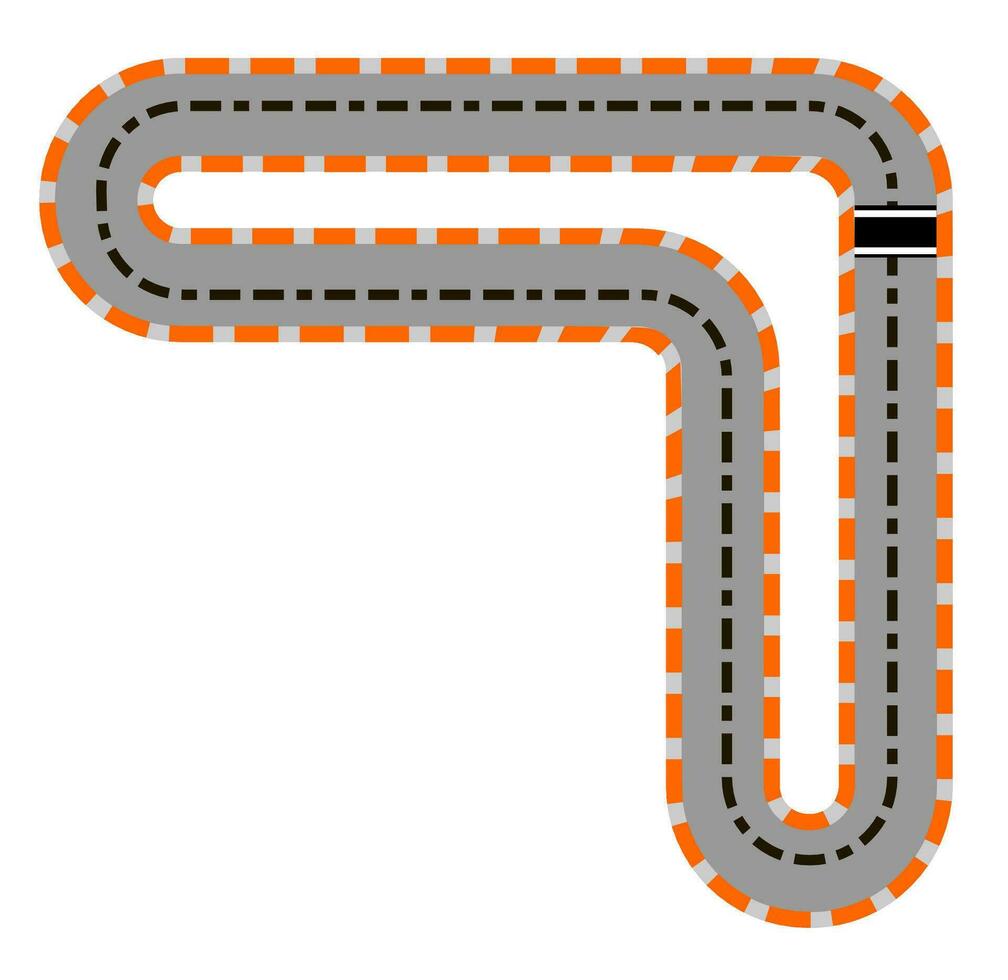 Track for carting or racing car sports competition vector