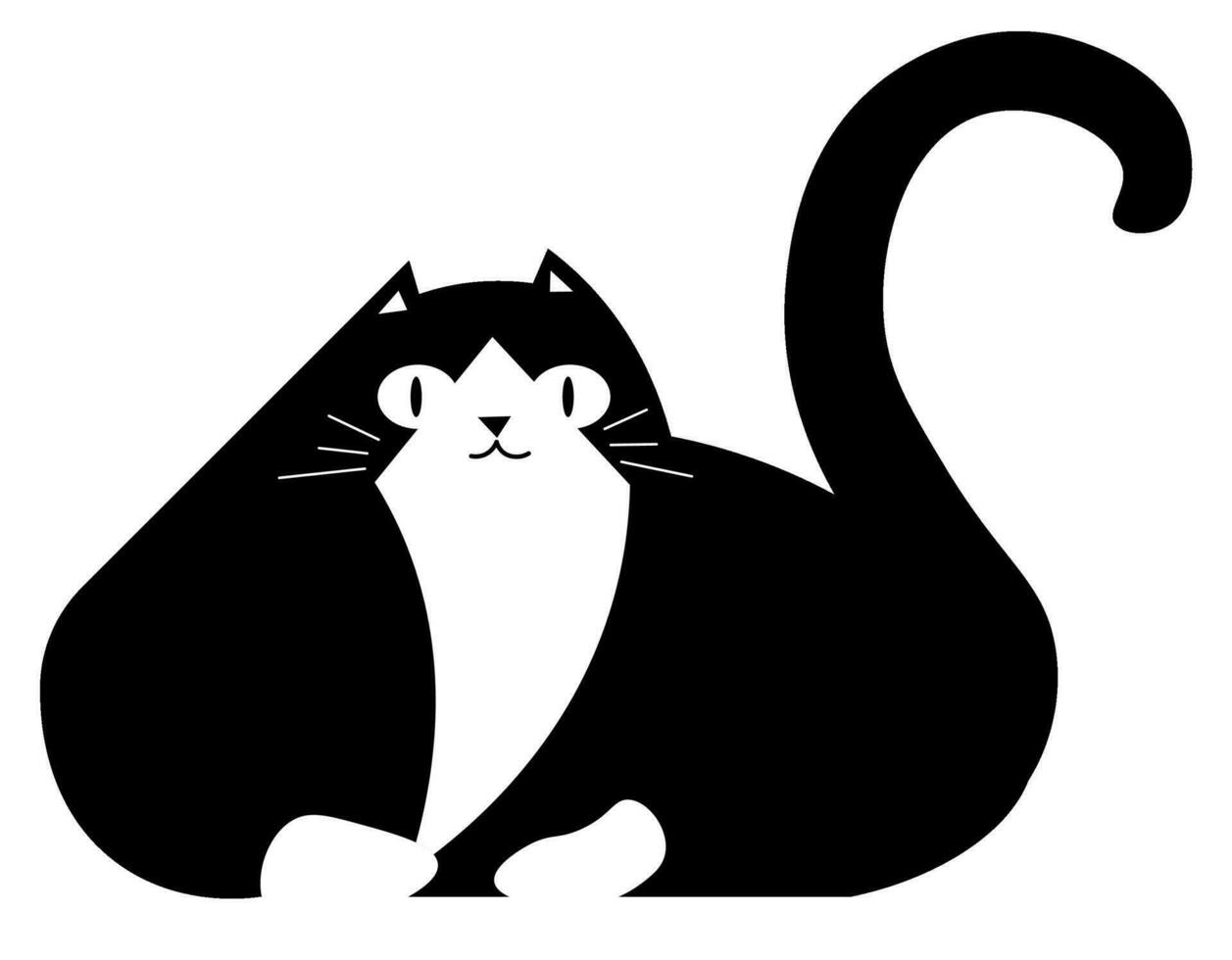 Portrait of cat character, domestic feline pet vector