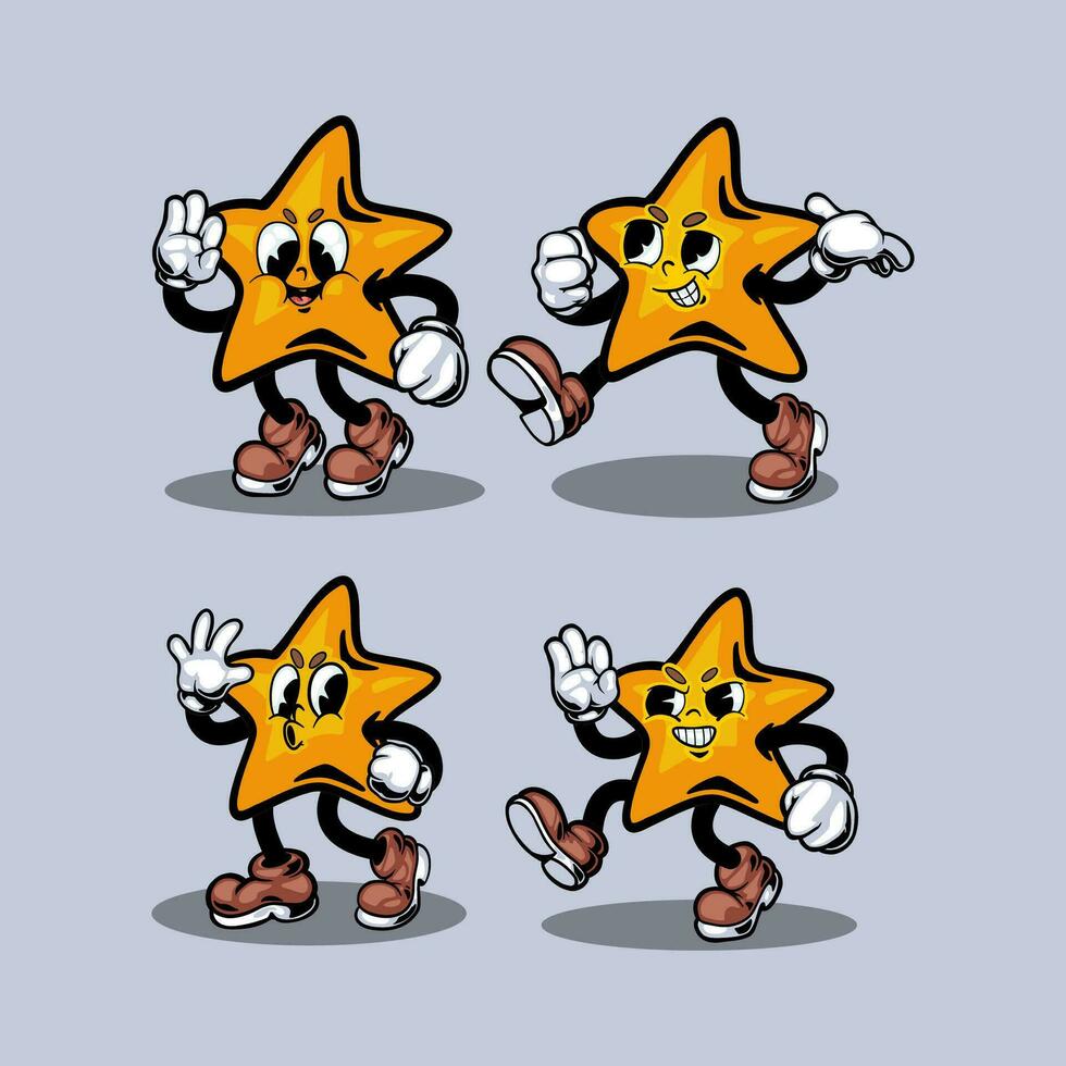 Comic characters in retro cartoon style. vector
