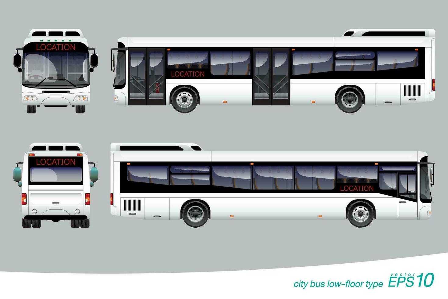 blanco ciudad autobús modelo. vector