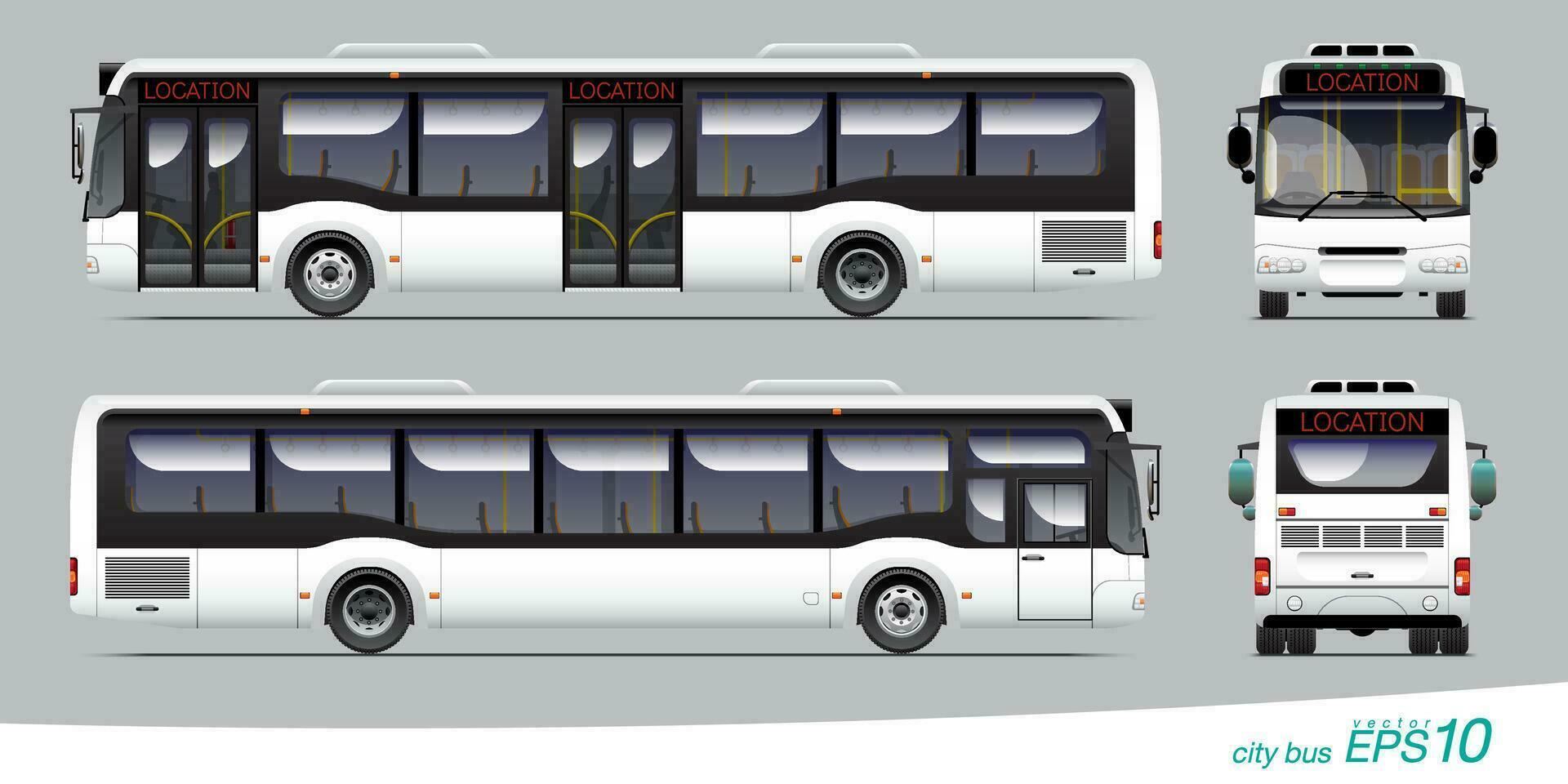 blanco ciudad autobús modelo. vector