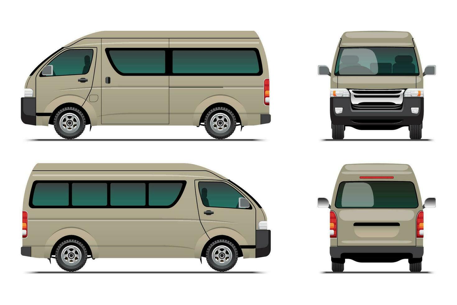 Brown Van Template. vector