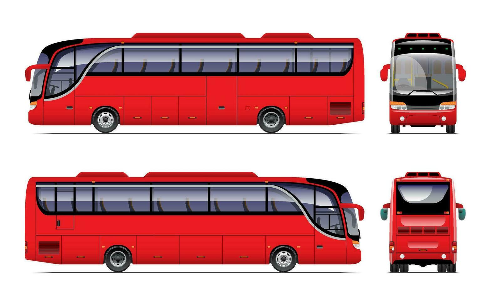 Red Coach Bus Template vector
