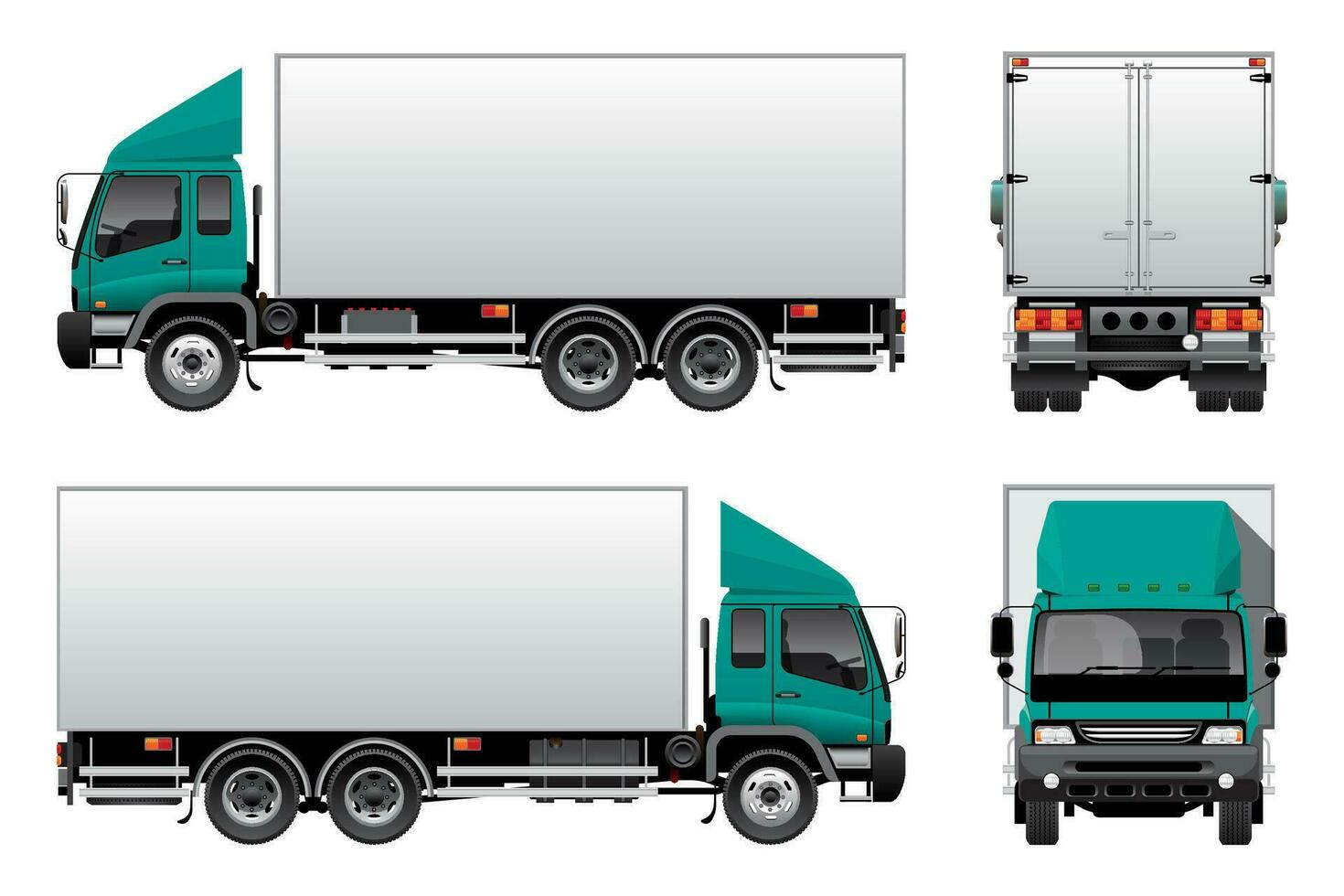 Commercial Cargo Lorry Truck Template. vector