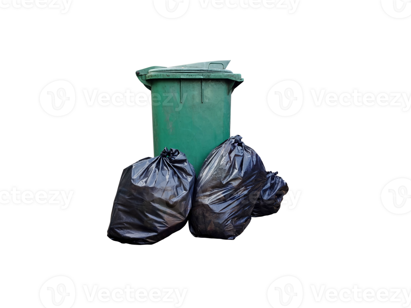 Trash cans and garbage bags PNG transparent