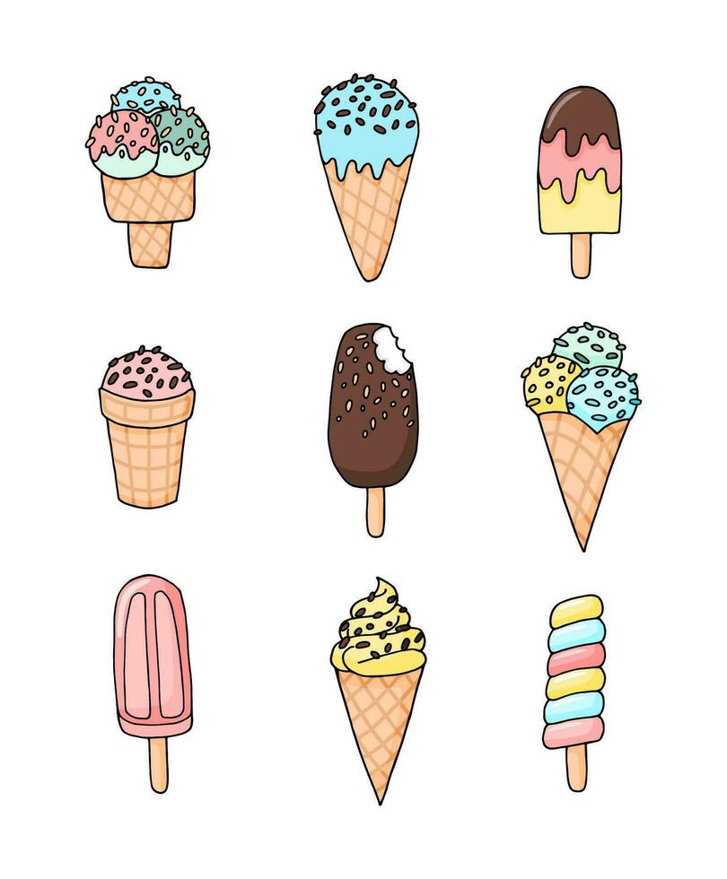 Set of ice cream vector