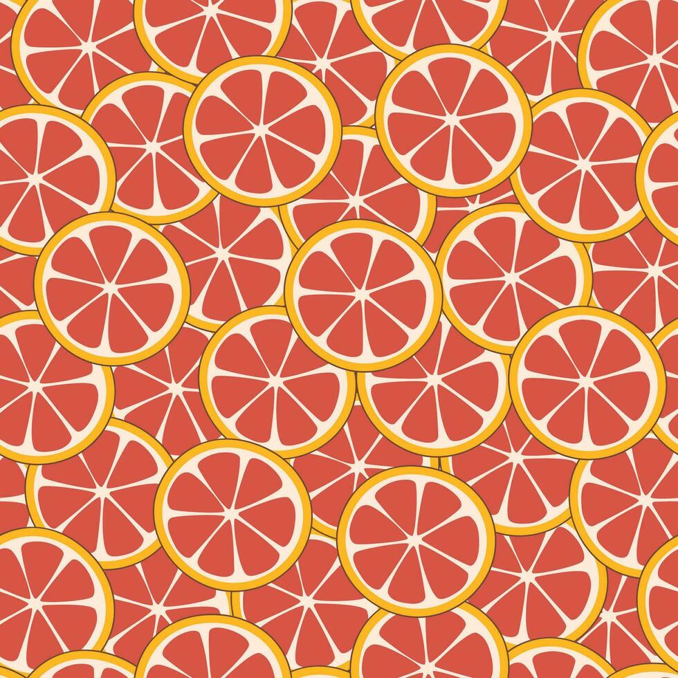 Grapefruit seamless pattern vector