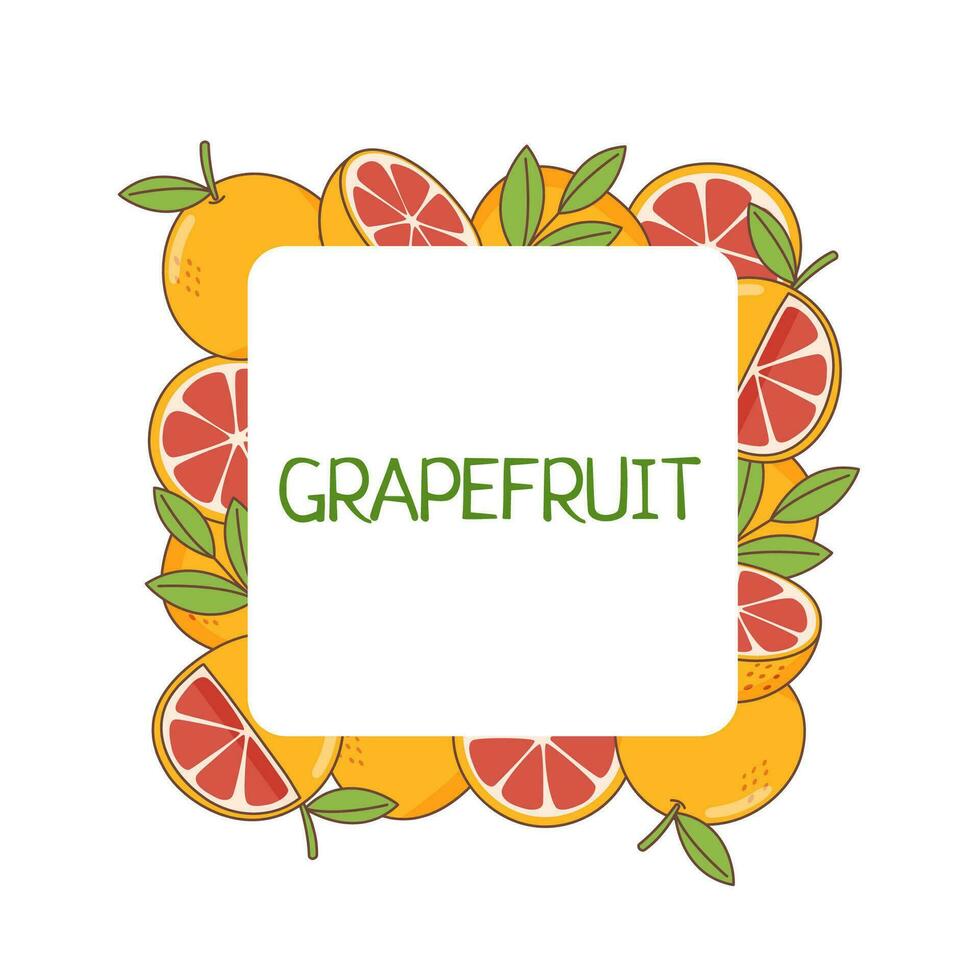 Grapefruit background sticker vector