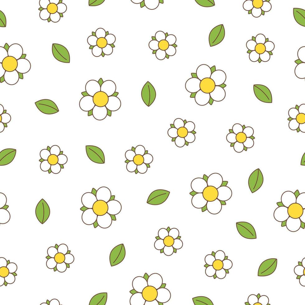 Flowers seamless pattern vector