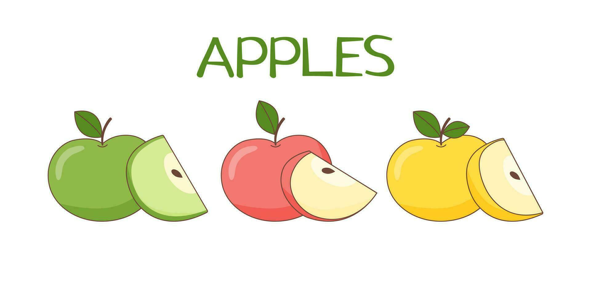 conjunto de manzanas vector