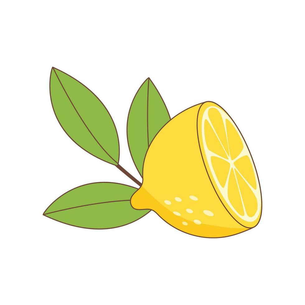 A half of lemon vector
