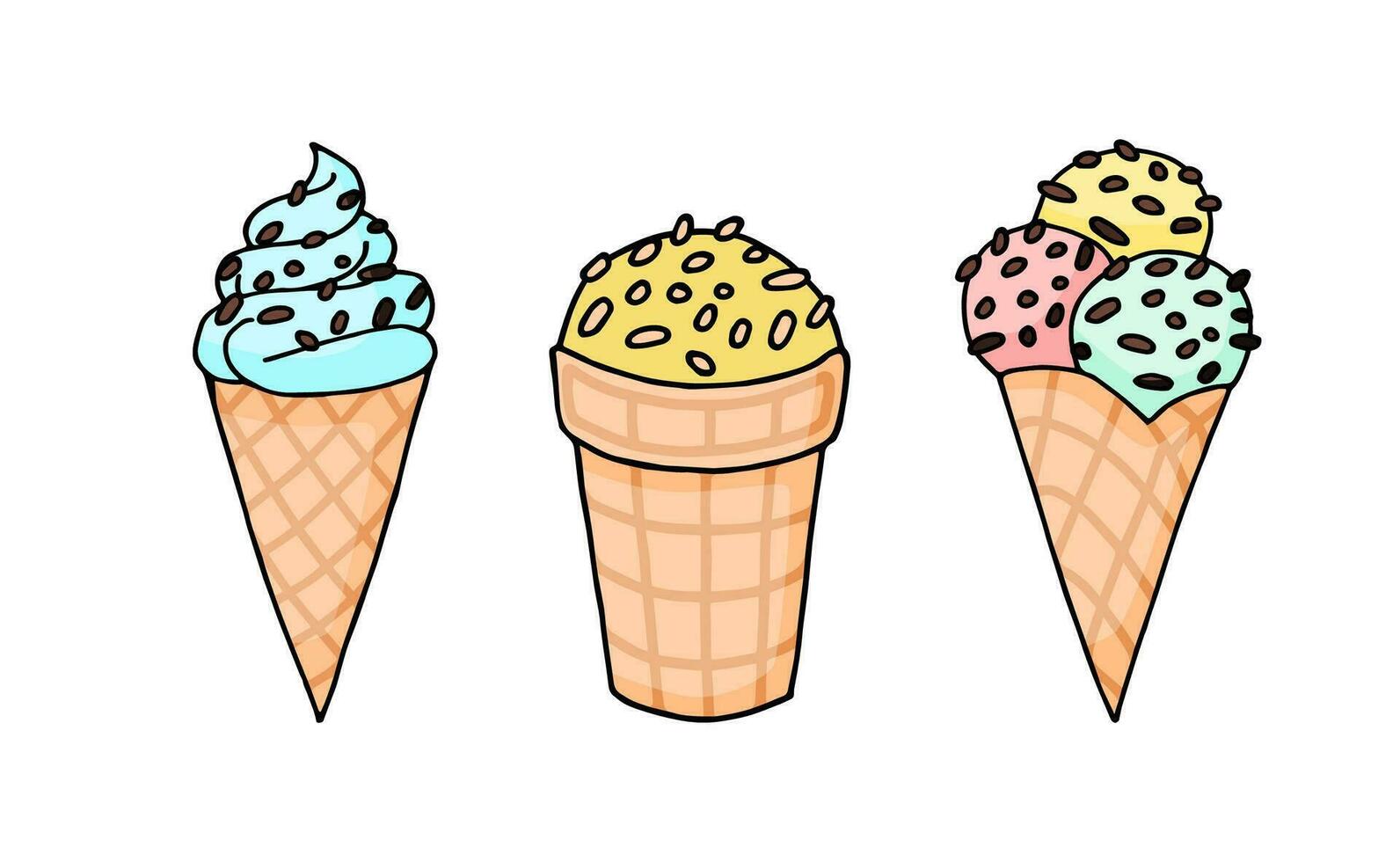 Ice cream set vector