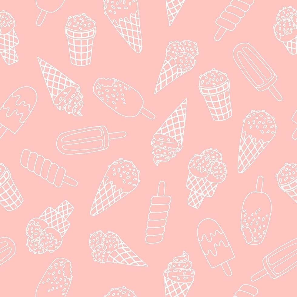 Ice cream seamless pattern vector