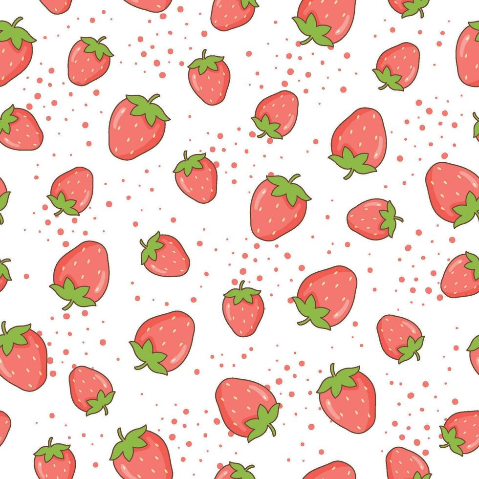 Strawberry seamless pattern vector