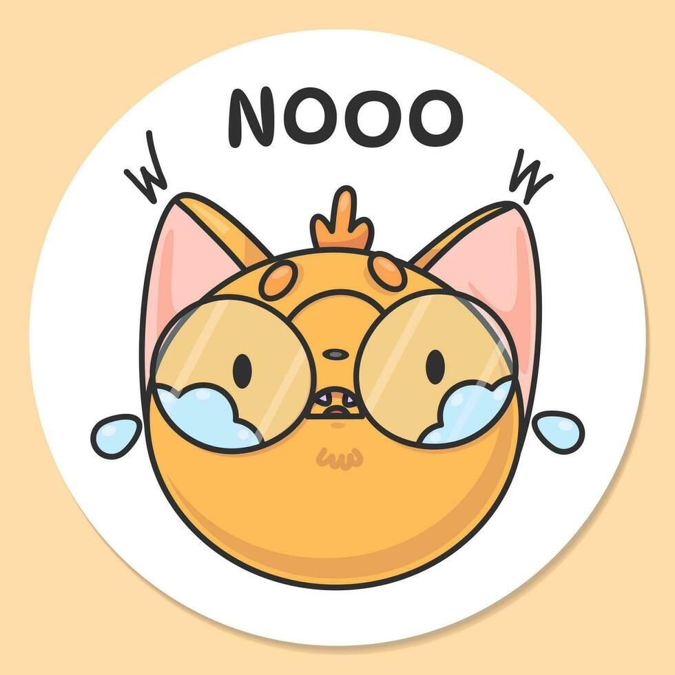 Vector illustration of little cute fox sticker