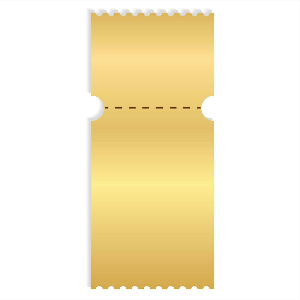 blanco dorado cupón o boleto. dorado pegatina descuento. vector ilustración