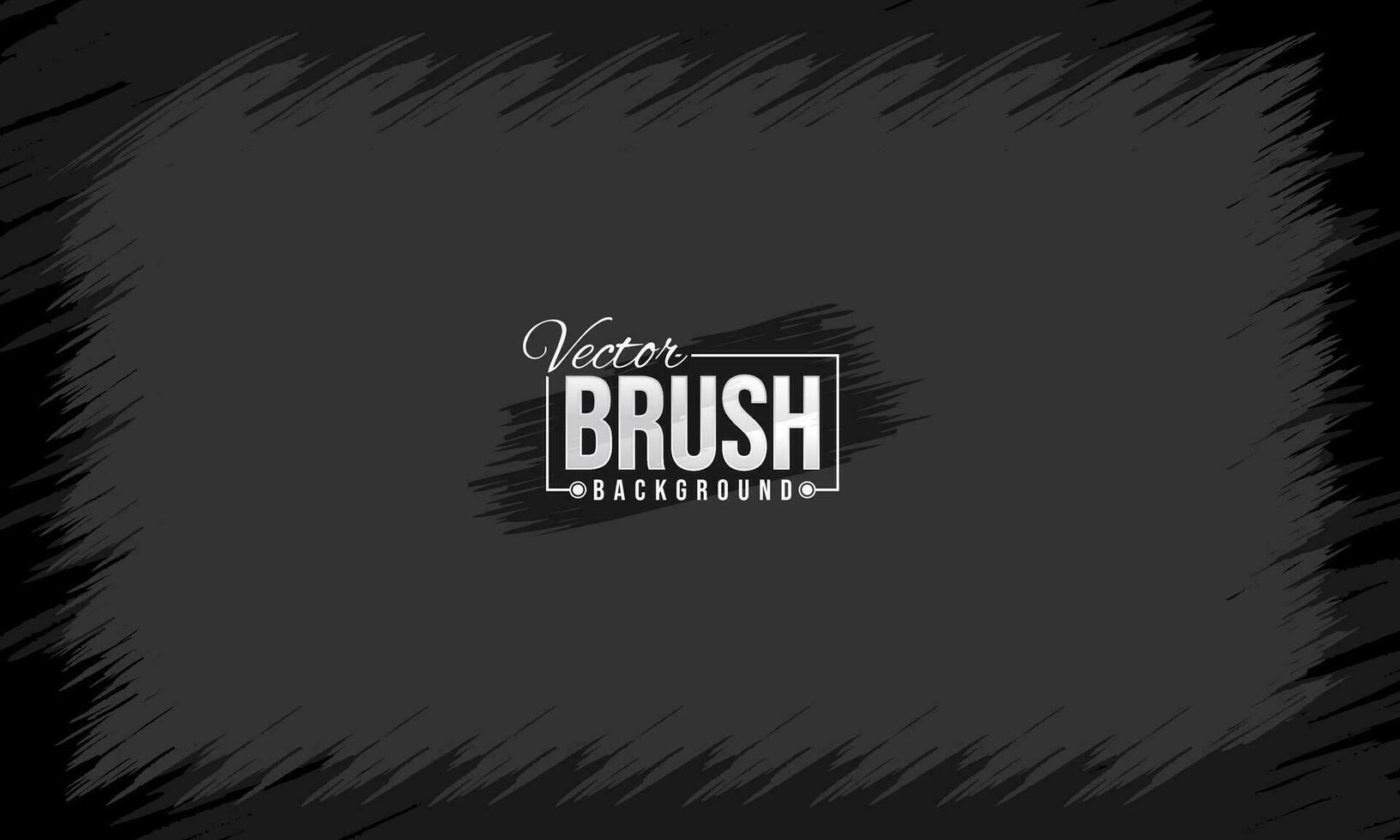 Black brush background with border vector