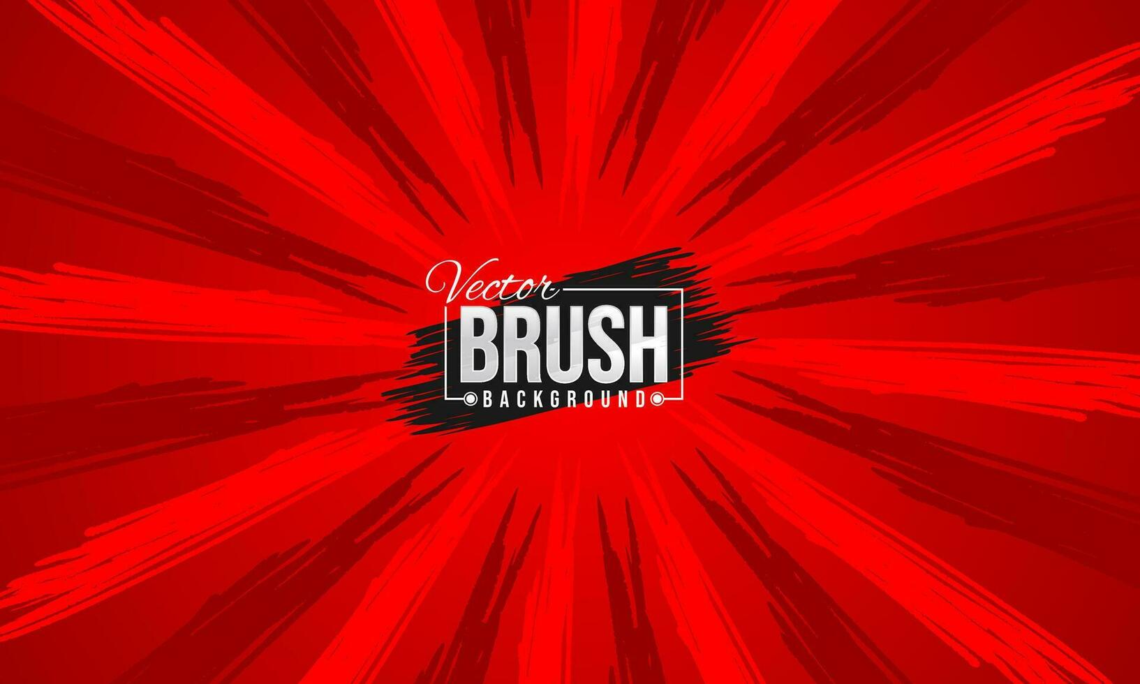 Red burst background with red color and brush vector