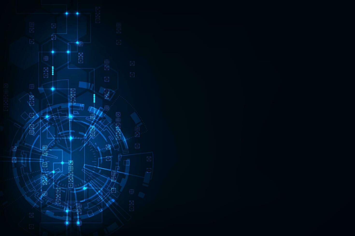 Vector tech circle abstract technology concept background. Hi-tech digital concept.