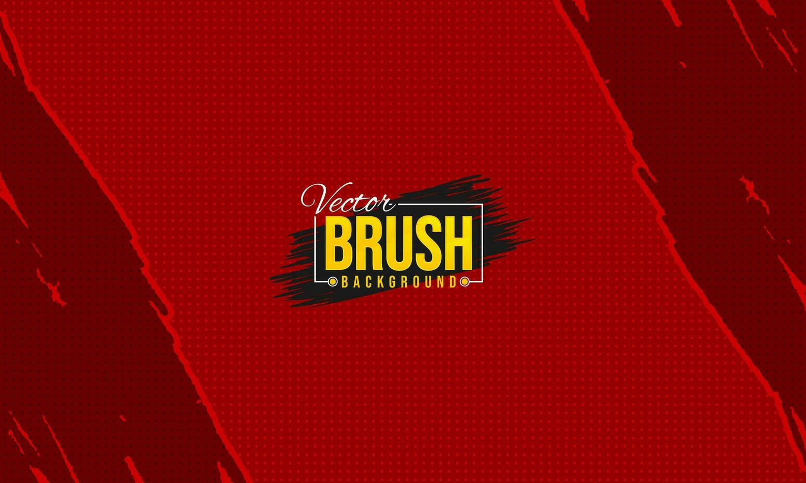 Dotted red with brush background vector