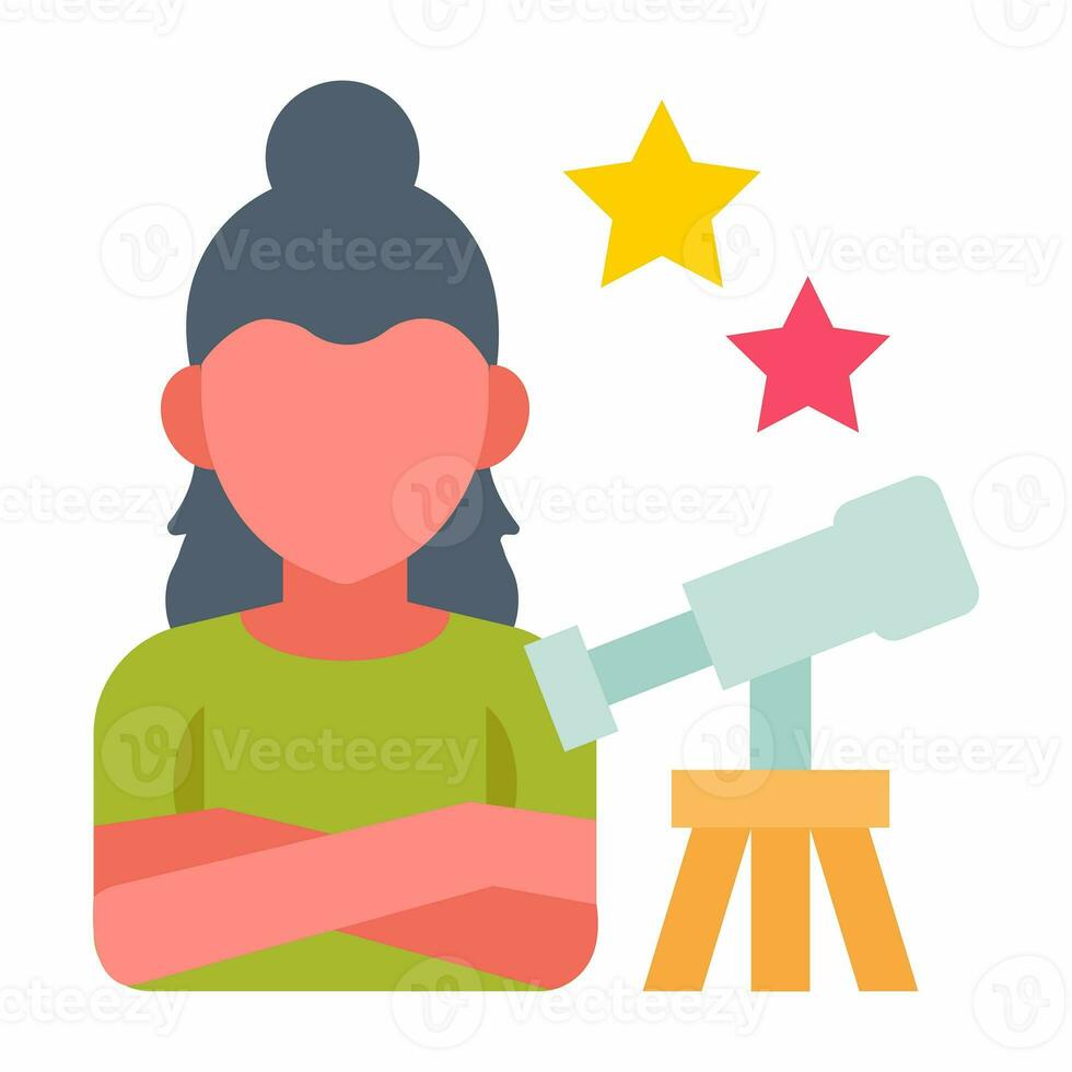 Astronomer icon in vector. Illustration photo