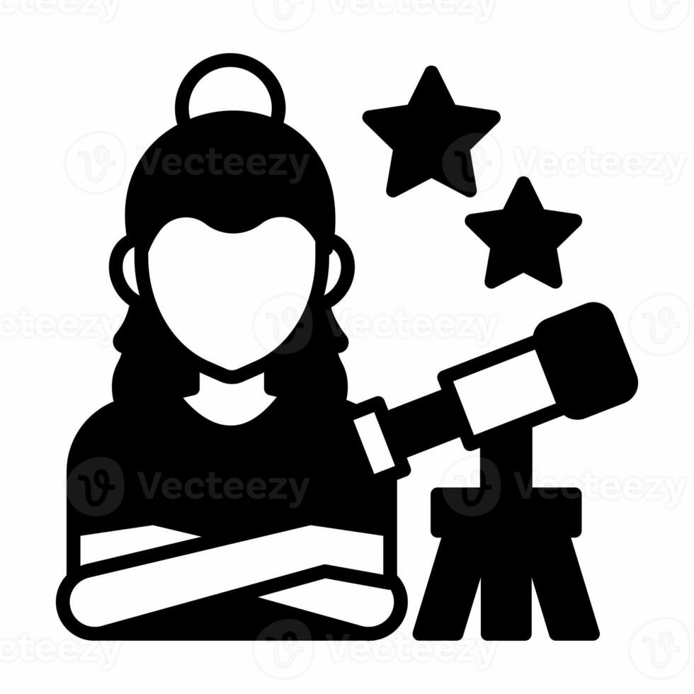 Astronomer icon in vector. Illustration photo