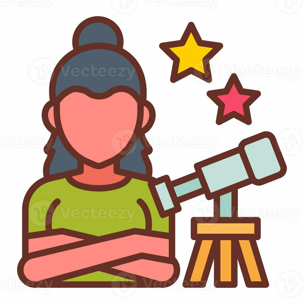 Astronomer icon in vector. Illustration photo