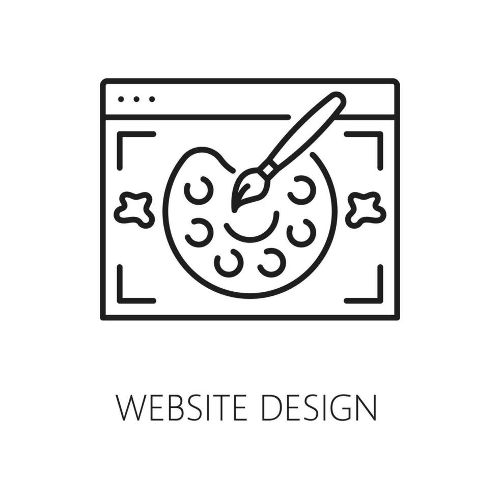 Website design, web audit icon, paint and brush vector
