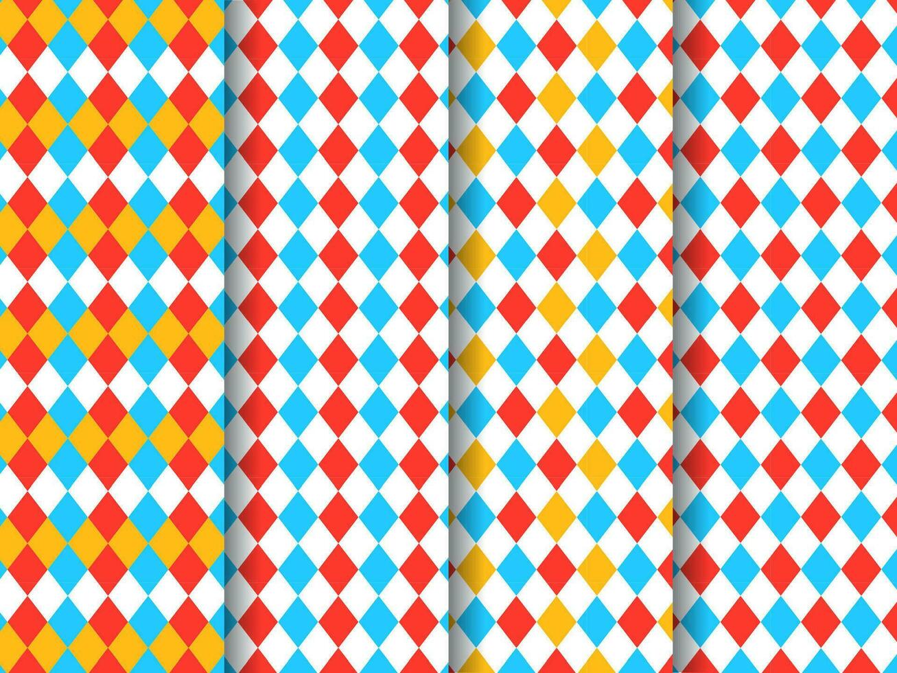 Circus harlequin pattern, color rhombus background vector