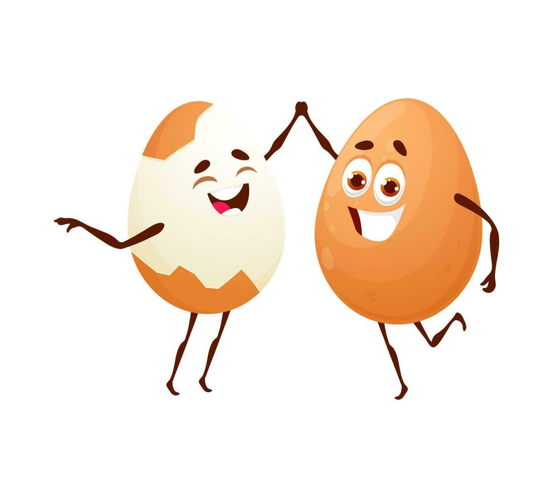 Eggs cartoon keto diet isolated vector characters