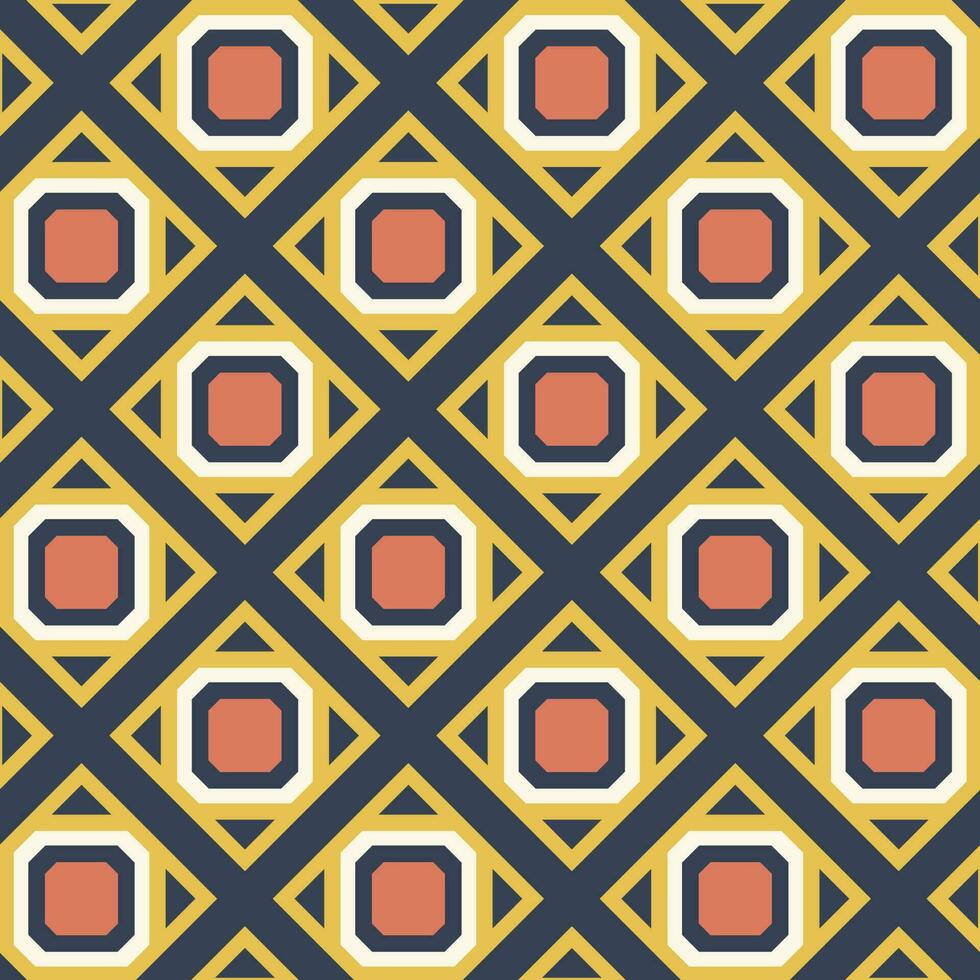 Seamless pattern in retro style. Abstract texture decorative 50's, 60's, 70's style. Can be used for fabric, wallpaper, textile, wall decoration. Vector illustration