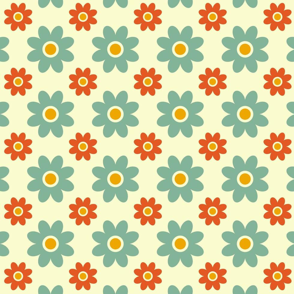 sin costura modelo en retro estilo. resumen textura decorativo años 50, años 60, Años 70 estilo. lata ser usado para tela, fondo de pantalla, textil, pared decoración. vector ilustración