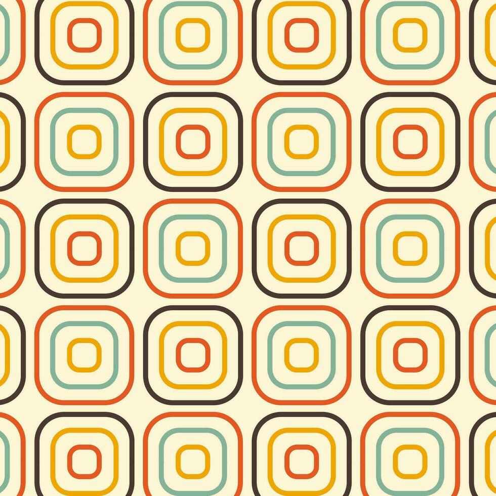 Seamless pattern in retro style. Abstract texture decorative 50's, 60's, 70's style. Can be used for fabric, wallpaper, textile, wall decoration. Vector illustration