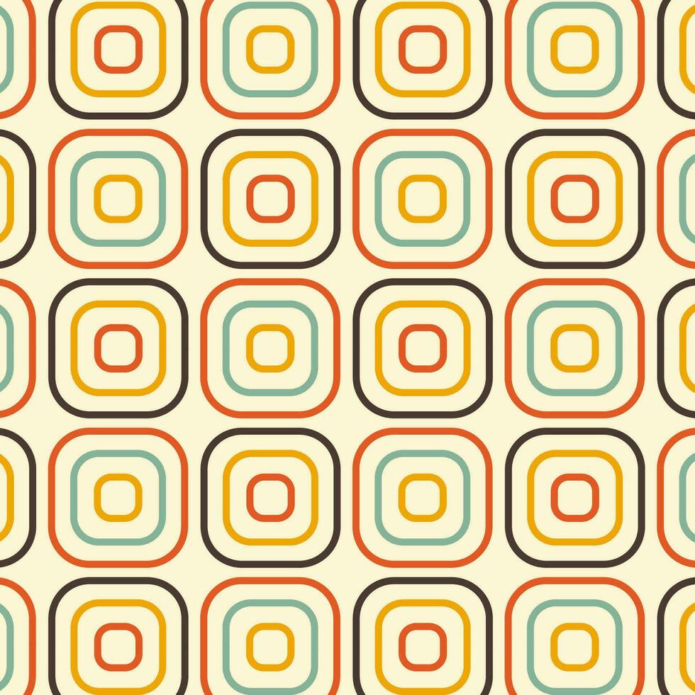 Seamless pattern in retro style. Abstract texture decorative 50's, 60's, 70's style. Can be used for fabric, wallpaper, textile, wall decoration. Vector illustration