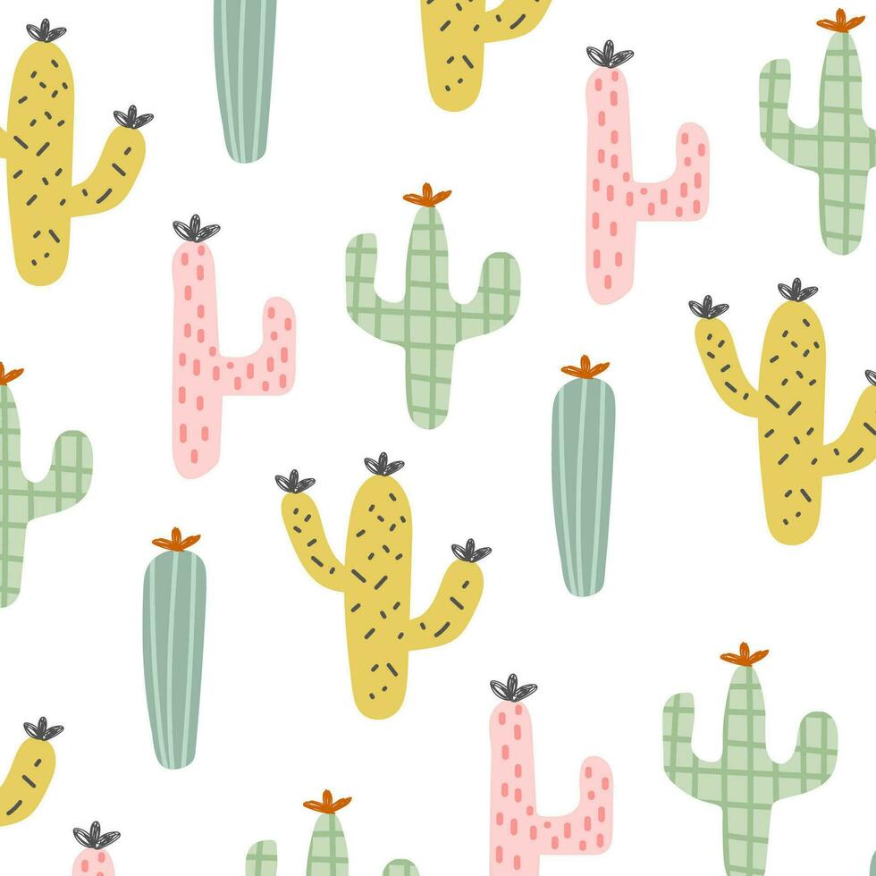 vistoso linda cactus de moda modelo. lata ser usado para telas, fondos de pantalla, textiles, envase. vector ilustración