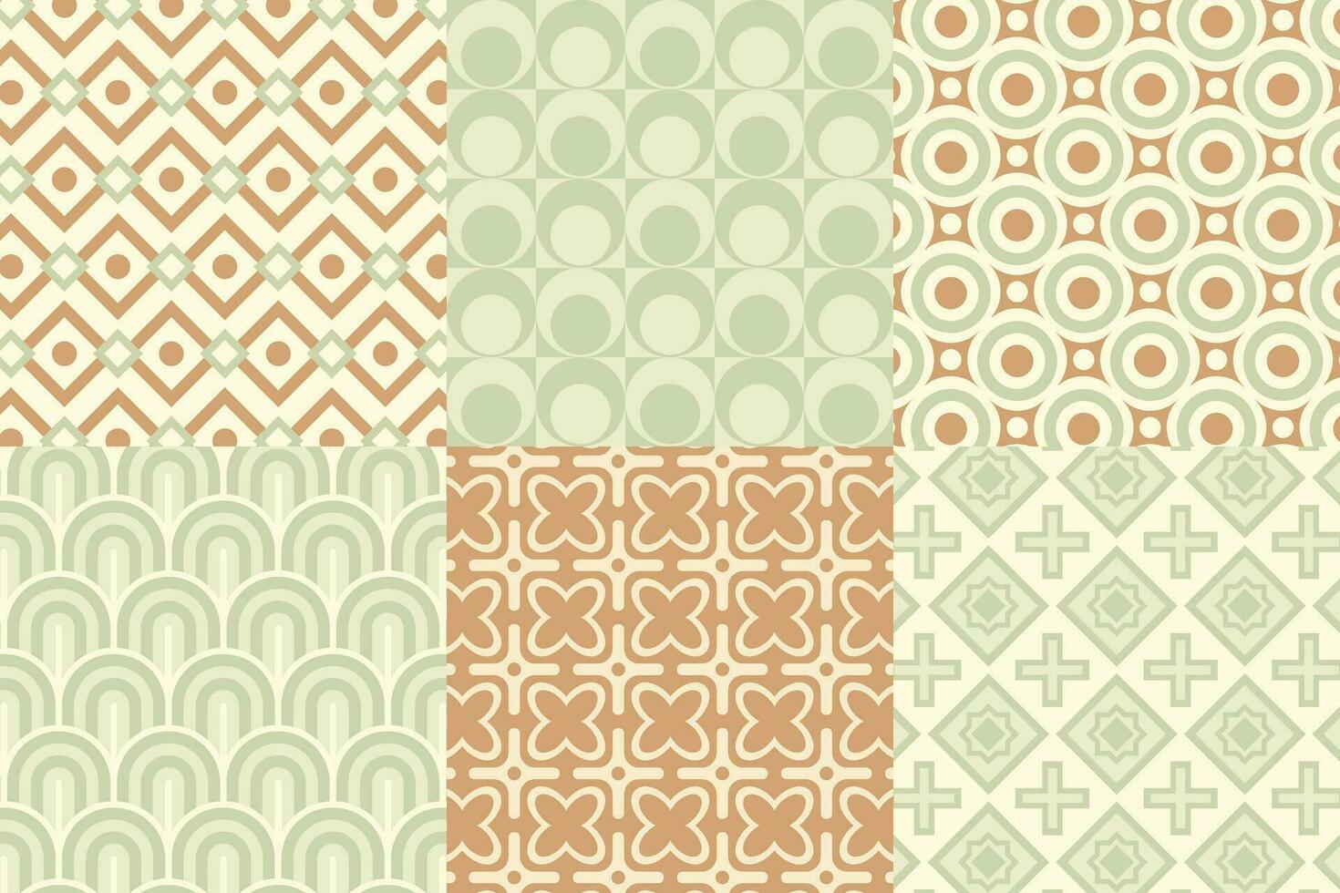 conjunto de modelo en retro estilo. resumen textura decorativo años 50, años 60, Años 70 estilo. lata ser usado para tela, fondo de pantalla, textil, pared decoración. vector ilustración