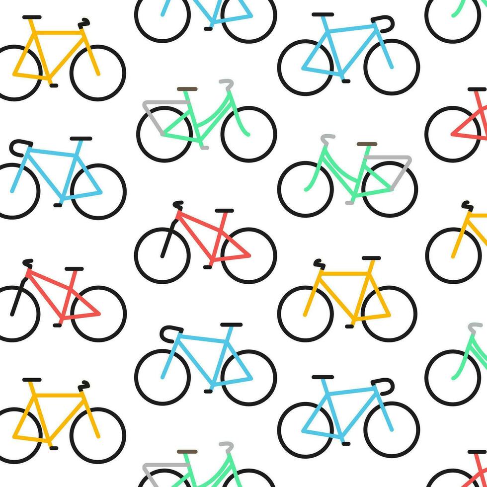 Bicycle Pattern on white Background. Vector Illustration