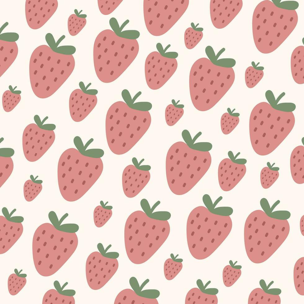 Pattern of strawberry in pastel colors. Can be used for fabrics, wallpapers, textiles, wrapping. vector