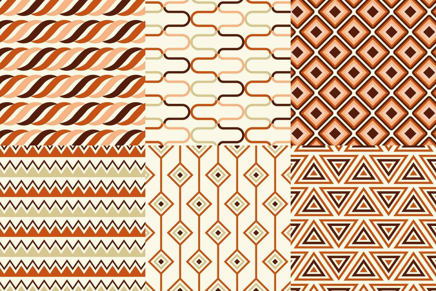 conjunto de modelo en retro estilo. resumen textura decorativo años 50, años 60, Años 70 estilo. lata ser usado para tela, fondo de pantalla, textil, pared decoración. vector ilustración