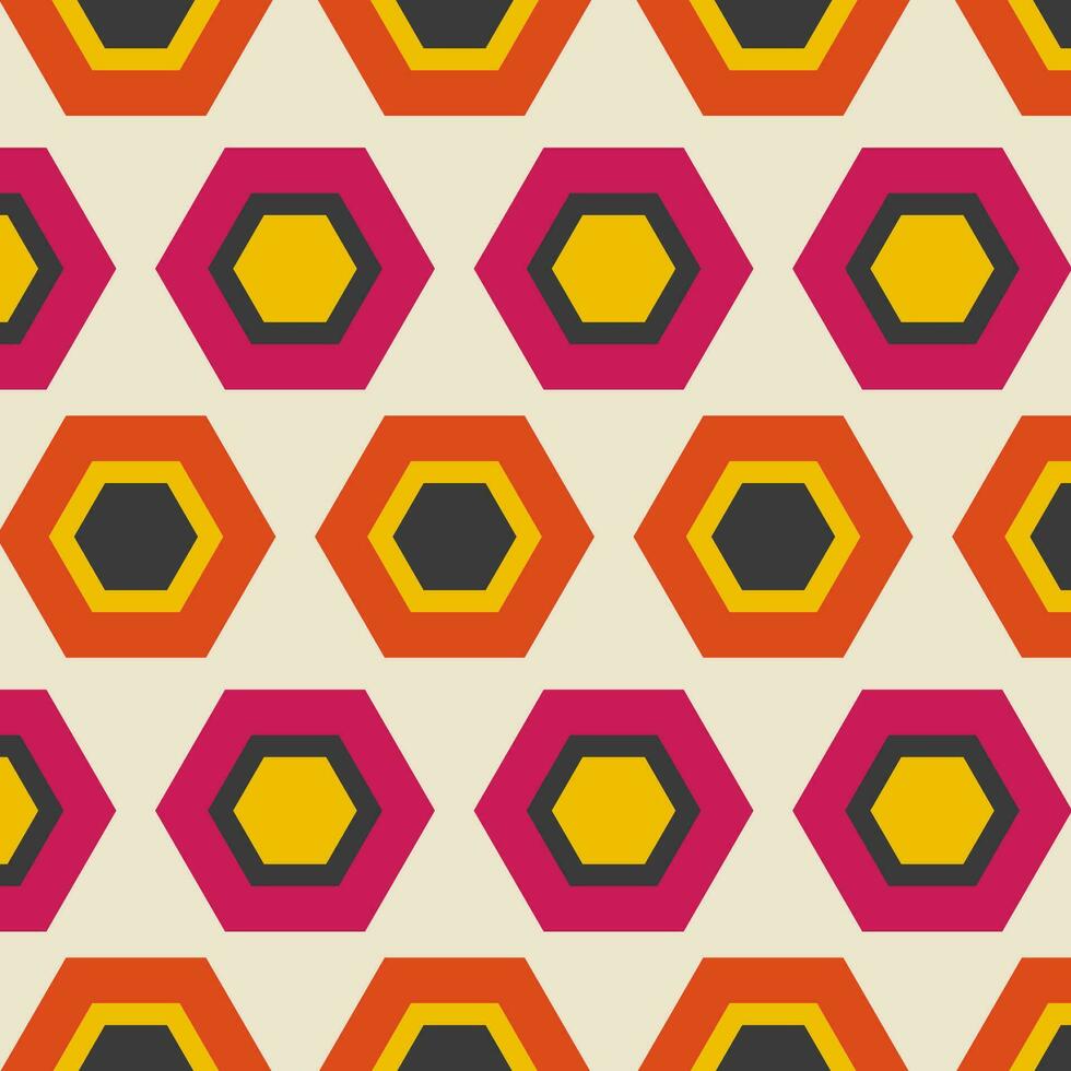Seamless pattern in retro style. Abstract texture decorative 50's, 60's, 70's style. Can be used for fabric, wallpaper, textile, wall decoration. Vector illustration