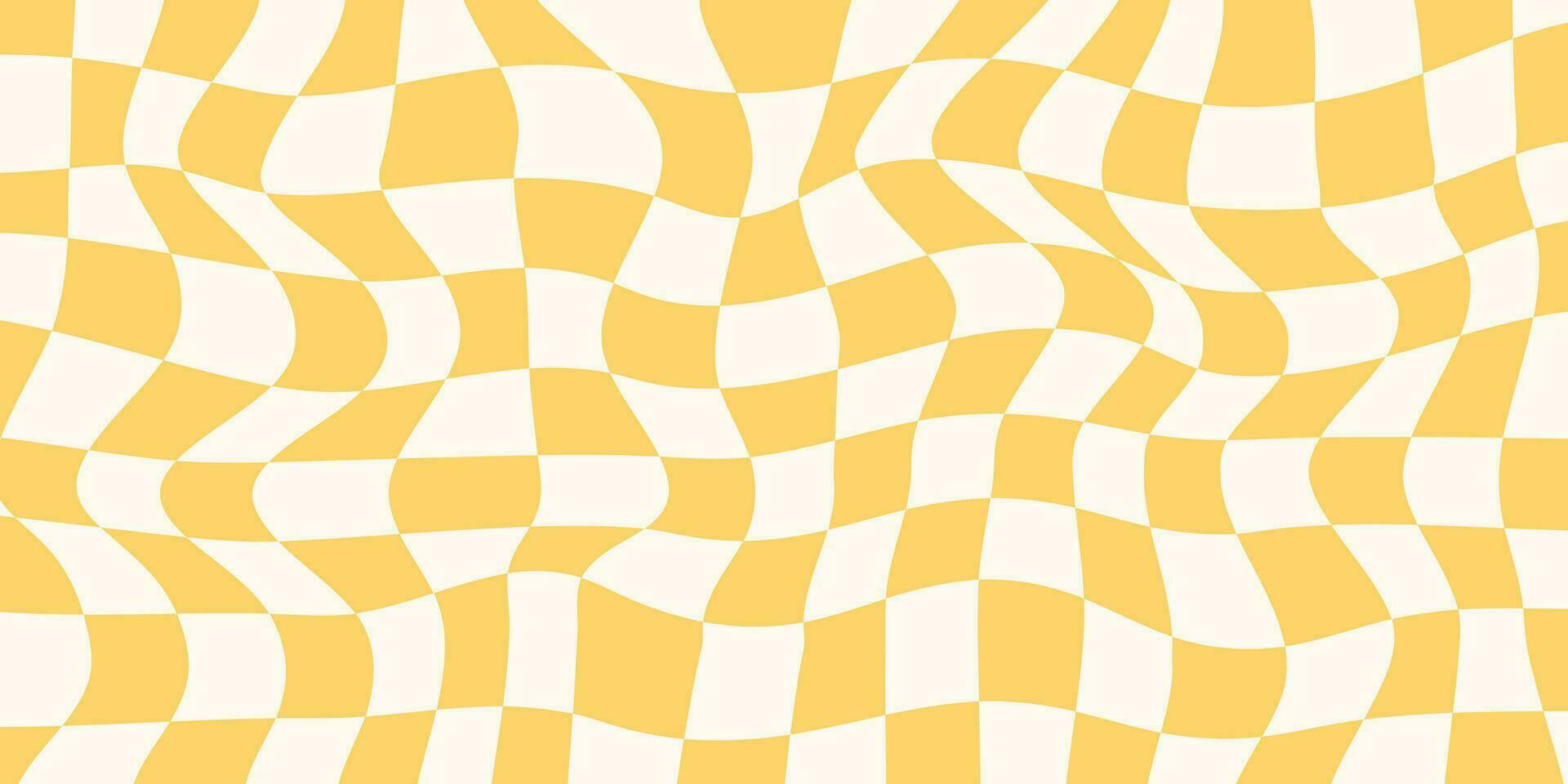 70s background in retro hippie style. Wave pattern, checkerboard, net. Texture vector illustration. Distorted in a psychedelic and Y2k aesthetic style