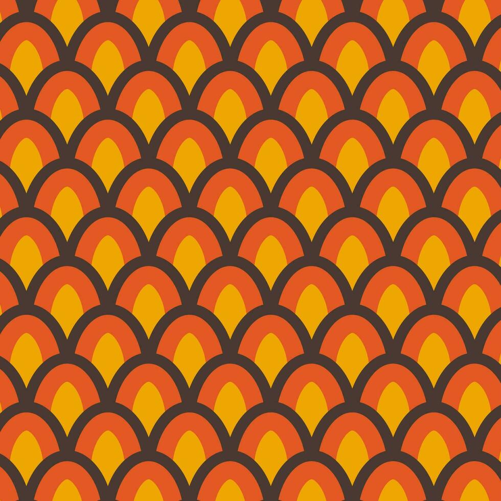 Seamless pattern in retro style. Abstract texture decorative 50's, 60's, 70's style. Can be used for fabric, wallpaper, textile, wall decoration. Vector illustration