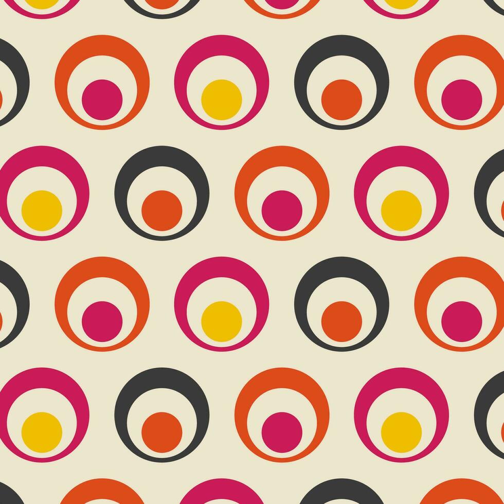 Seamless pattern in retro style. Abstract texture decorative 50's, 60's, 70's style. Can be used for fabric, wallpaper, textile, wall decoration. Vector illustration