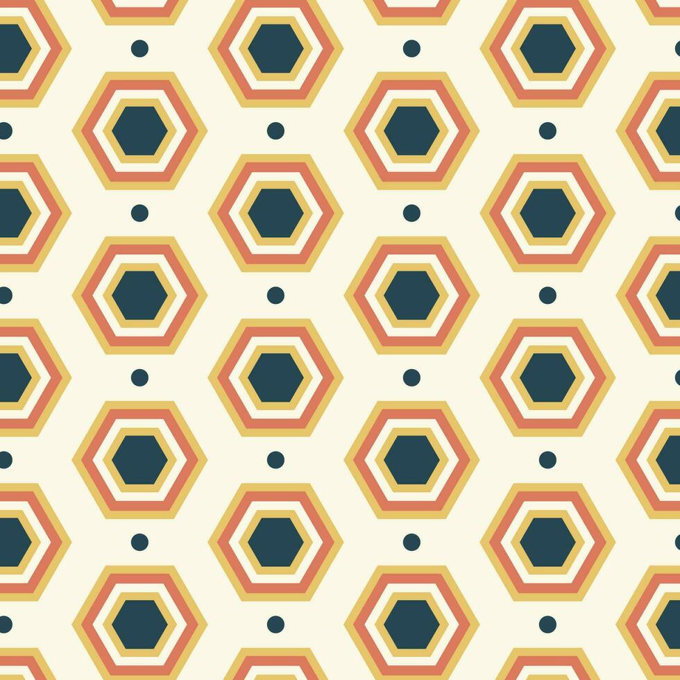 Seamless pattern in retro style. Abstract texture decorative 50's, 60's, 70's style. Can be used for fabric, wallpaper, textile, wall decoration. Vector illustration
